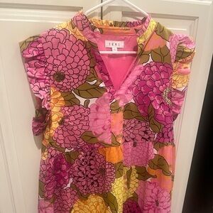 Floral THML Dress in Pink and Yellow